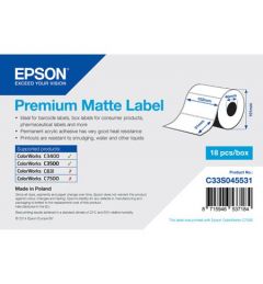 Epson Label Roll, Normal Paper, W:102 x H:51, Core: 46mm, White