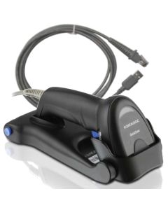 Datalogic QuickScan I 2220, handheld Barcode scanner: 1D | Linear imager, Protection class: IP42, Connection: USB, Incl.: USB-A Cable | 2meter, Stand, Color: Black