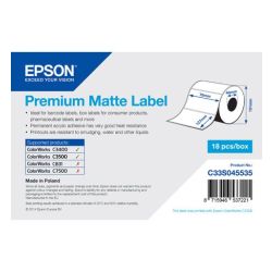 Epson Label Roll, Normal Paper, W:76 x H:127, Core: 46mm, White